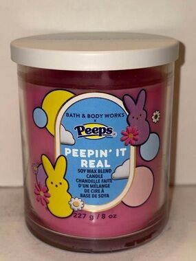Bath & Body Works Peeps Peepin It Real Scented Candle 1 Wick 8oz Discontinue New